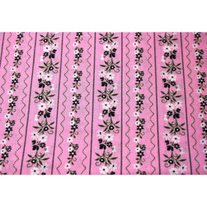 10cm Baumwolldruck Landhaus Blumenstreif rosa  (Grundpreis 12,00/m)